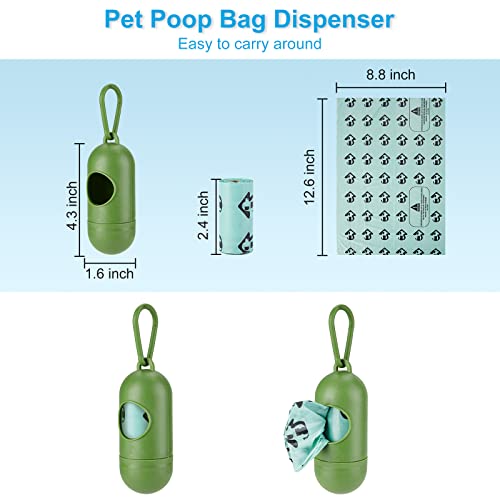 Cat Litter Scooper with Holder, Cat Litter Shovel with Waste Can,Refill Bag | 135 Refill Bags (9 Boxes of 15 Bags), Large Capacity Cat Scooper Portable Shovel