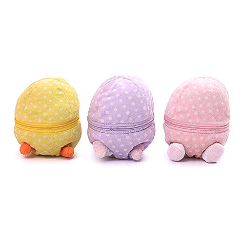 Easter Plush Stuffed Animal 6 Inches Surprise Zip Up Egg Hideaway Spring Inspired Gift for Girls and Boys Birthday Halloween Mother's Day (Easter 3 Sets) - color: Easter 3 Sets