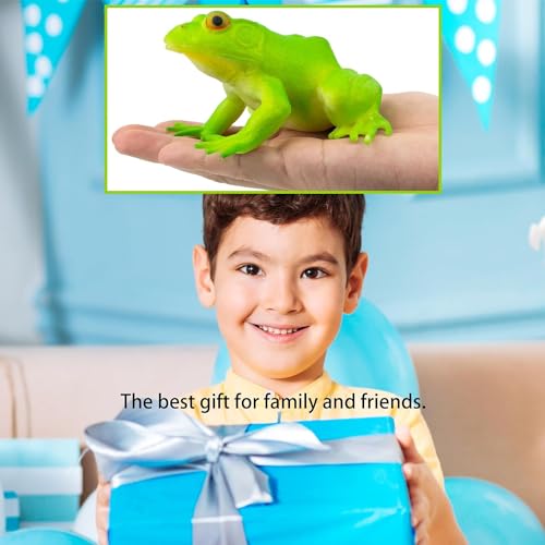 Artrpoy Reptile Figurine Soft Rubber Toy, Tropical Jungle Animals with Frog, TPR Super Stretch Toy for Kids, Perfect for Gifts, Party Favors, and School Projects (Frog) - style: Frog