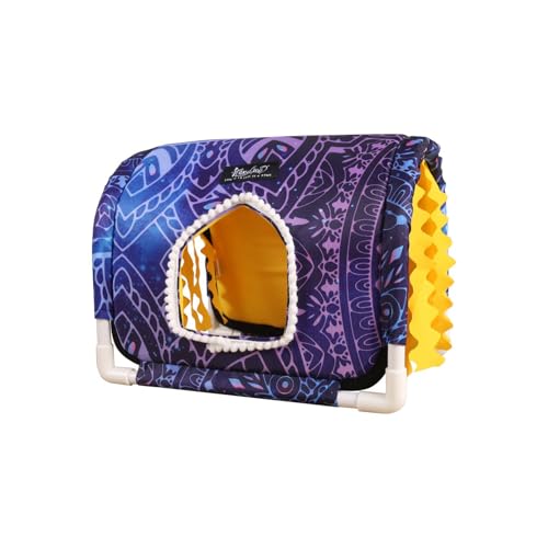Guinea Pig Hideout No Bottom Guinea Pig Bed Easy to Clean Rabbit Hideout Bunny Beds - Small Animal Indoor Habitat for Chinchilla Ferret Hedgehog Flower-Branch Mouse (Purple) - color: Purple