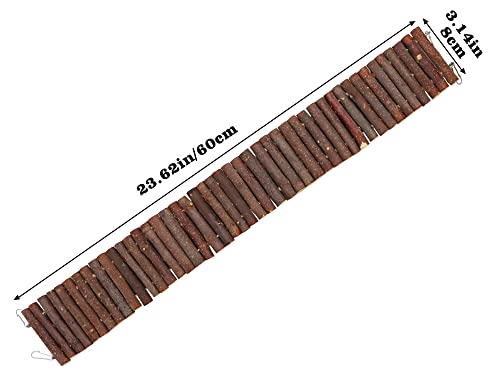 Rat Ladder Bridge, Wooden Hamster Climbing Ladder Toy, Small Animals Cage Accessories for Bird Parrot Hamster Mouse Rat Sugar Glider Hermit Crab Sugar Glider Chinchilla(23.62x3.14 Inches) - color: Apple Wood