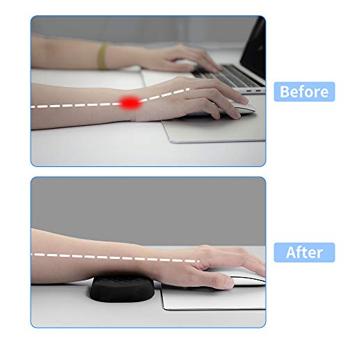 Vaydeer Mouse Wrist Rest Pad, Memory Foam Hand Rest Support Padded for Office, Computer, Laptop, Typing and Wrist Pain Relief and Repair (5.91 inch, Black) - size: Small