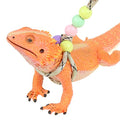 Adjustable Reptile Training Lead Harness Leash Nylon Rope for Lizard Crested Gecko Chameleon Guinea Pig Ferrets Hamster Rats (Brown) - color: Brown