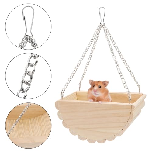 Hypeety Wooden Hamster Swing Toy for Dwarf Hamster Gerbil Rat Mouse Mice Small Animla Cage Perch Stand Toy - color: Swing