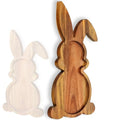 Farmhouse Bunny Serving Wood Trays (Set of 1),Nesting Rabbit-Shaped Wooden Charcuterie Serving Platters for Easter or Spring Rustic Decorative (Large Size) - size: Large Size
