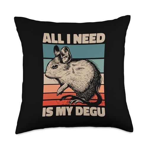 All I Need Is My Degu Rodent Rat Common Degu Throw Pillow - size: 18x18