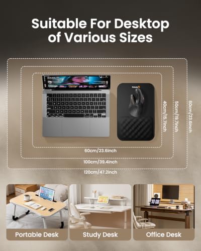 ProtoArc MP50 Ergonomic Mouse Pad with Wrist Support, Lycra Surface, Black | 8° slope & massage points, soft memory foam, Large 12x8 Inches, Non-slip base. Relieves wrist strain for office & home - color: Black Lycra