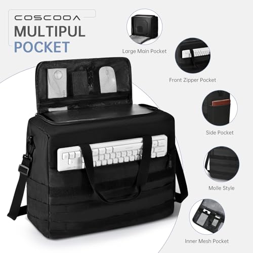Micro Desktop Gaming Computer Tower PC Chassis Carrying Case Travel Storage Bag for Keyboard Mouse Accessories,Travel Bag 18x14x8 inch compatible with Mini Matx PC Case