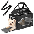 Lekereise Top-Expandable Pet Carrier 18x11x11Inch Delta American United Airline Approved Underseat to 15lbs Stable Car Travel Carriers for Small Dogs Cats with Locking Safety Zippers Anti-Scratch Mesh - color: Black, size: 18"x11"x11"