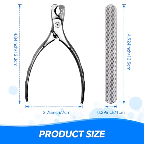 Nail Clippers Set with File for Dogs Cats, Non-Slip Grip | Clipper + File 2-in-1 Set, Stainless Steel Blades, Non-Slip Handle, Iron Storage Box, for Small to Large Pets