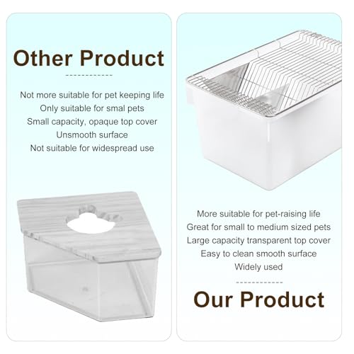 Lab Mouse Cage, Laboratory Rat Rodent Breeding Cage, Small Animal Cage, Mouse Breeding & Weaning Cage (M) - size: 12.5"L x 8.0"W x 5.9"H