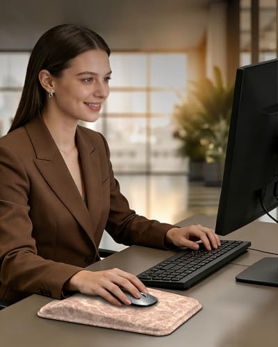 TECKNET Ergonomic Mouse Pad with Wrist Rest, Comfortable Relieves Pain | Built-in Memory Foam and Ergonomic Slope Design Relieves Carpal Tunnel Syndrome Pain, Mousepad for Office Gaming - color: Yellow