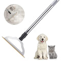 47“ Adjustable Long Handle Carpet Rake Pet Hair Remover, Reusable Large Metal Lint Remover Brush for Embedded Fur Removal from Low Pile Rugs Stairs, Carpet Brush Scraper Dog Cat Hair Remover Broom