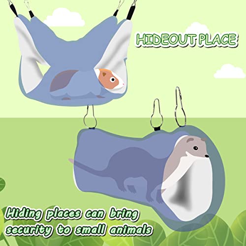LEFTSTARER Noctilucent Luminous Guinea Pig Rat Hammock Bunkbed Hanging Tunnel and Soft Bed Mat for Ferret Hedgehog Squirrel Hideout Cage Accessories (2. Tunnel and Bunkbed) - color: 7.Star Hammok and Tunnel