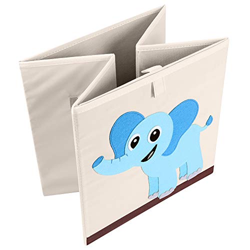 13 Inch Animal Cube Storage Bins, Foldable Fabric Kids Toy Box & Toy Chest | Kids Storage Cubes, Toy Storage Organizer Basket for Toddlers, Boys and Girls, Playroom and Nursery (Elegant Giraffe) - color: Elegant Giraffe