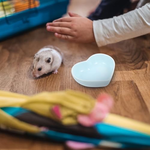 POPETPOP 3Pcs Hamster Food Bowl, Ceramic, Heart-Shaped Pet Feeder, Sufficient Quantity, Compact Size, Wide Application