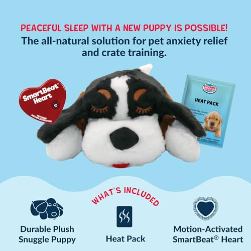 Snuggle Puppy Heartbeat Dog Toy for Puppies, Real-Feel Heartbeat, Calming Sleep Aid and Crate Training Comfort Toy with Heat Pack, Medium Breed Buddies Bernese Mountain Dog - color: Bernese