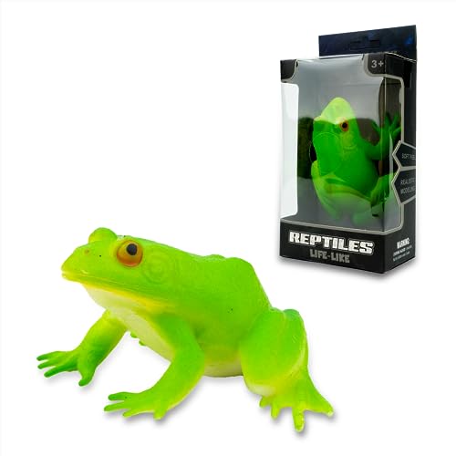 Artrpoy Reptile Figurine Soft Rubber Toy, Tropical Jungle Animals with Frog, TPR Super Stretch Toy for Kids, Perfect for Gifts, Party Favors, and School Projects (Frog) - style: Frog