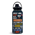 Boss Day 32oz Water Bottle, Leak-proof Bottle, Stainless Steel Cup | 32oz Insulated Sport Tumbler, with Handle & Lid Reusable Mug, Thanksgiving Christmas Birthday Gift for Boss - color: Boss