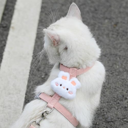 Cat Harness and Leash Set, Cat Harness Escape Proof, Rabbit Harness and Leash Set, Costumes for Cats and Bunny(B, Middle) - color: B, size: Middle