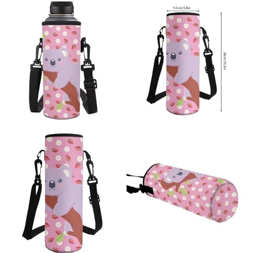 Strawberry Koala Backpacks for Girls Novelty 5Th Grade Kids Bookbag with Lunch Box Boys Water Bottle Holder and Comfy Pencil Box 4 in 1 School Bag for Kids Primary School Bags - color: Strawberry Koala