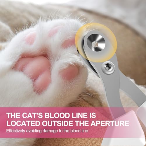 Cat Nail Clipper with Circular Cut Hole, Avoiding Excessive Cutting, Suitable for Beginners. It Can Also be Used for Small Animals Such as Birds, Hamsters, Guinea Pigs, Etc. (Magenta) - color: Magenta