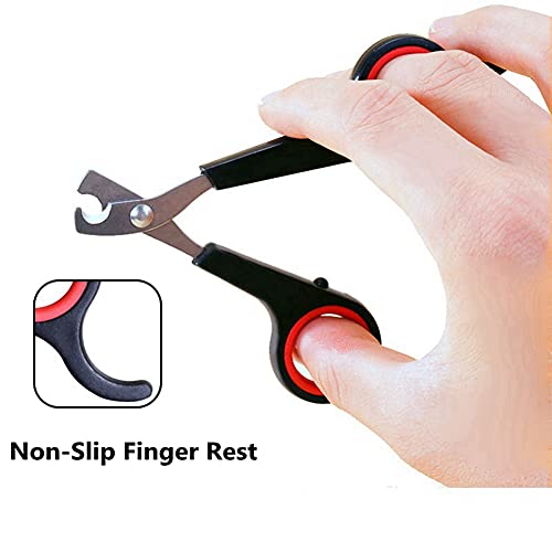 Rabbit Nail Clippers and Trimmers Stainless Steel Pet Claw Grinding Scissors for Small Breeds Cats Guinea Pig Puppy Ferret Hamsters Chinchilla Sugar Glider Grooming Tool Set (Black)