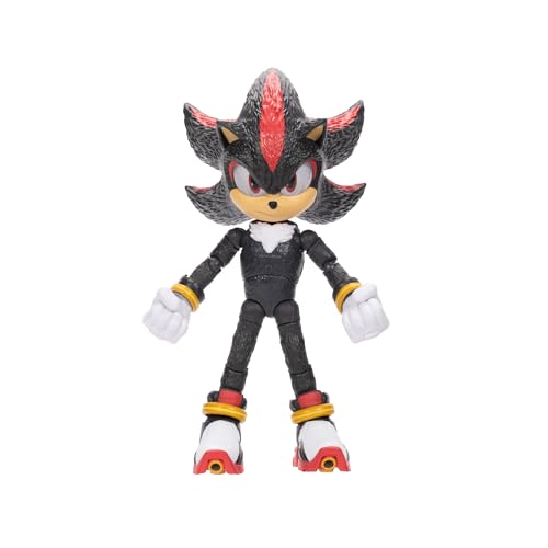 Sonic The Hedgehog – 5-Inch Shadow Action Figure – 20+ Points of Articulation – Official Collector Toy – Boys & Girls Ages 3+ | Sonic The Hedgehog Movie 5 Inch Action Figure Wave 1 - Shadow (Closed Mouth) - color: Shadow