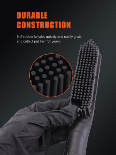 SPTA Pet Hair Brush, 2Pcs Pet Hair Removal Brush,Triangular Wedge Tip,Rubber Bristles to Trap and Remove Hair,Metal-Free Design,Ergonomic Design Great for Cars,Trucks,SUVs,RVs, Home,Furniture&More