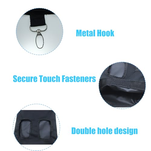 Rabbit Hay Feeder Bag Hanging Guinea Pig Hay Feeder with 2 Holes for Chinchilla Hamster Bunny Small Animal Pet Storage Pouch Black