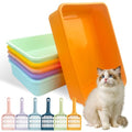 6 Pcs Kitten Small Litter Box Set, Plastic Kitten Litter Pan with 6 Scooper Cat Litter Box Cat Litter Box Travel Toilet for Small Pet Kitty Bunny Guinea Pig - color: B-color