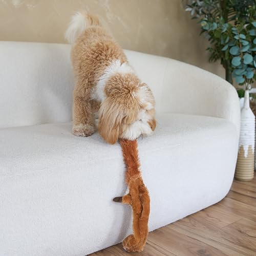 SPOT Skinneeez Squirrel 23-Inch Stuffing-Free Plush Dog Toy – Realistic Design with 2 Squeakers – Durable, Soft Polyester for Medium & Large Dogs – Tug, Fetch & Shake Play – for Moderate Chewers - style: Squirrel