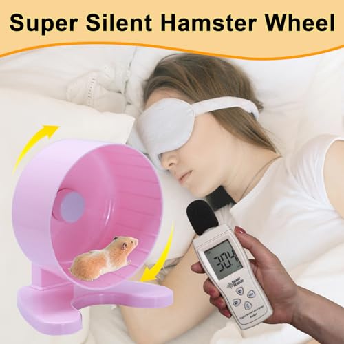 Hamster Wheel, 6.5" Super-Silent Exercise Wheels, Dual-Bearings Quiet Spinner Running Wheels, 3 Installation Methods, Fits Any Hamster Cage, Hamsters Toy for Dwarf Hamsters, Gerbils, and Small Pets. - color: Pink, size: Small