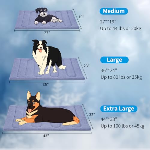 Cooling Mat for Large Dogs - Double-Sided Waterproof & Cool, Q-MAX>0.47, Portable Dog Cooling Mat for Summer. (M (28''x20'') - size: M (28''x20'')