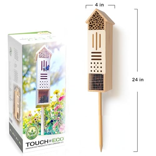 Wooden Insect House, Insect Hotel for Bugs, Bees, Butterflys, Ladybirds, Natural Beneficial Insect Habitat for Garden and Yard