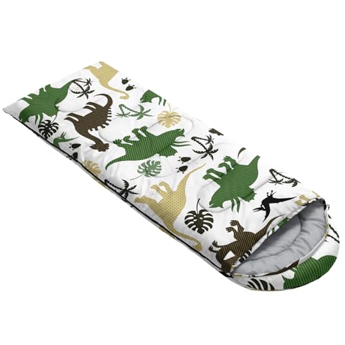 QOOMO Camping Sleeping Bags,3 Season Warm & Cool Weather,Lightweight,Waterproof Sleeping Bags for Adults & Kids,Traveling,and Outdoors,Camping Gear Equipment - color: Dinosaur 25