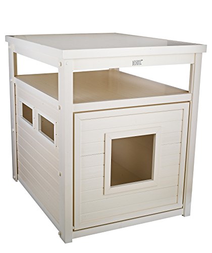 New Age Pet ECOFLEX Litter Loo Standard & Jumbo Sizes, 4 Colors, Moisture and Odor Resistant Enclosure & End Table, No‑Tools Assembly, 10 Year Warranty, Antique White, Jumbo - color: Antique White, size: Jumbo