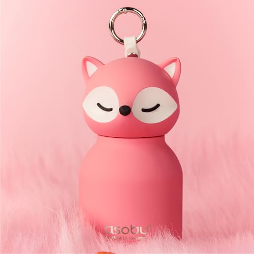 asobu Mini Bestie Water Bottle, Cute Collectible Character, Stainless Steel | 6.7 oz, Leak Proof Seal, Spill Resistant, BPA Free Materials, Dishwasher Safe, Reusable Straw Included, Great Gift Idea - color: INI SORA THE FOX