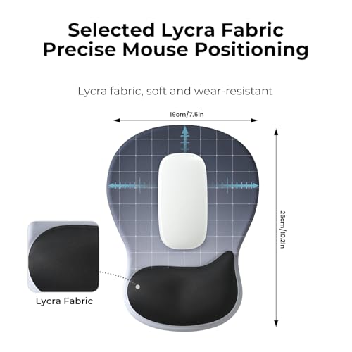 EooCoo Mouse Pad with Gel Wrist Rest, Ergonomic Mousepad Wrist Alignment | Middle Concave Design for Natural Wrist Alignment, Non-Slip Base Mousepad, Carpal Tunnel Relief, Office Desk Accessories - color: Deep Blue