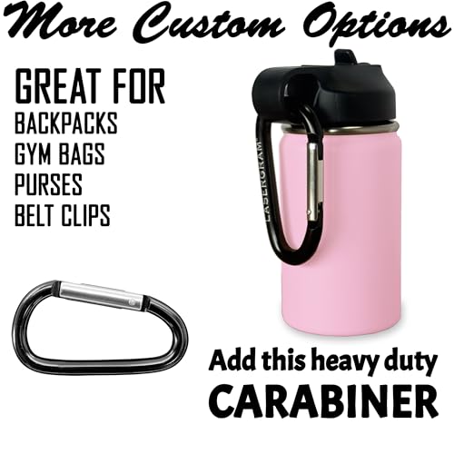 LaserGram Personalized 12oz Water Bottle, Snail (Pink) | Engraved Gift, Vacuum Insulated Stainless Steel, Flip-Top Straw Lid, Laser Engraved With Your Name - color: Pink, size: 12 Ounces