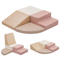 Sumbababy Climbing Foam Blocks for Toddlers: Waterproof Pu Leather Soft Climber - 4 Pcs Toddler Indoor Climbing Toys - Kids Outdoor Playground Playset Best Gift Preschool Daycare Supplies（Pink/Beige） - style: Pink/Beige