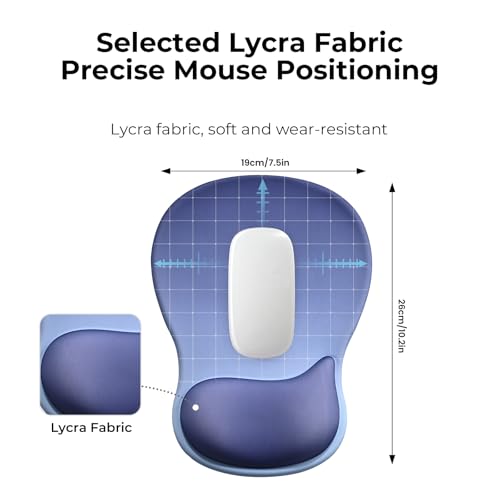 EooCoo Mouse Pad with Gel Wrist Rest, Ergonomic Mousepad Wrist Alignment | Middle Concave Design for Natural Wrist Alignment, Non-Slip Base Mousepad, Carpal Tunnel Relief, Office Desk Accessories - color: Navy Blue