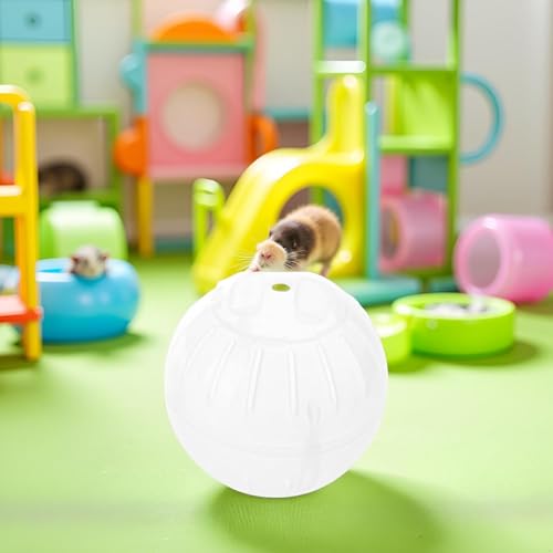 1Pc White-Transparent Plastic Silent Hamster Ball, Exercise Ball for Small Animals, Spinner Hamster Running for Sugar Gliders Small Mice Gerbils Hamsters (Diameter 10 cm ﻿