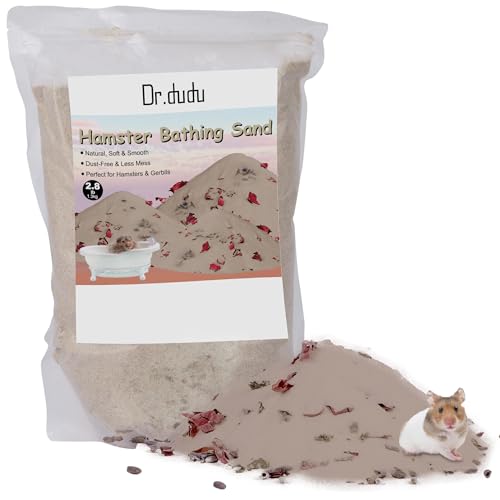 DR.DUDU Hamster Bath Sand, 2.8lb Dust Free Desert Sand or Potty Litter Sand for Hamster Chinchillas Gerbil Syrian Mice Small Animals (Beige, Flower Smell) - color: Beige-Flower, size: 2.8lb