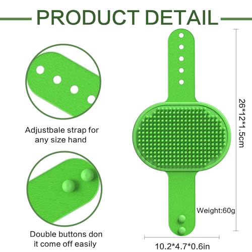 Dog Bath Brush, 2Pack Pet Grooming Brush Shedding Comb Shampoo Brush - color: Blue+green