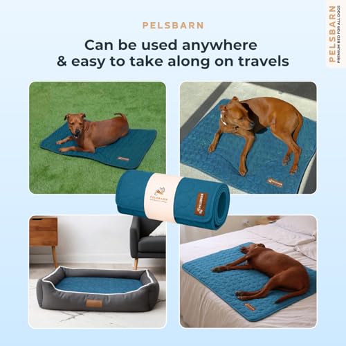 Dog Cooling Mat, Ice Silk Self-Cooling Pad, Deep Blue, L - color: Deep Blue, size: Large