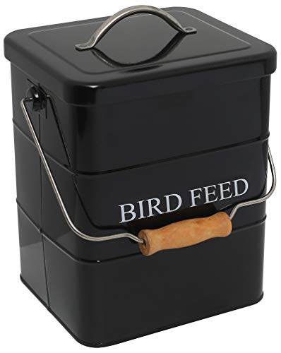 Bird Feeder,Bird Food Jar Pet Food Storage Airtight Food Storage Container-Black - color: Black