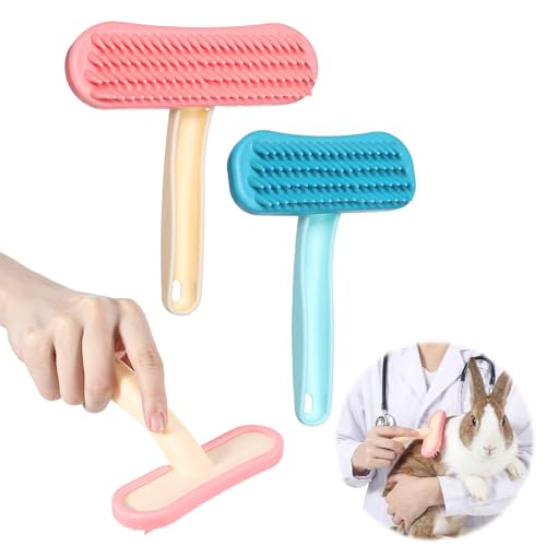 2 Pack Rabbit Brush Pet Grooming Brush for Rabbits Cats | Suitable for Rabbits, Short-Haired Cats, Guinea Pigs, Chinchillas, And Most Small Animals, Helps Keep Their Coat Clean