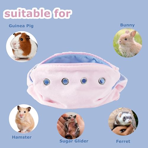 Meow&Woof Sugar Glider Bonding Pouch Bundle – Small Pet Carrier Bag Sling with Strap (Blue + Pink Set) – Critter Cuddler for Sugar Gliders, Ferrets, Rats, Hedgehogs & Hamsters – Outdoor & Travel Essen