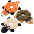 ZippyPaws Loopy No Stuffing Dog Toys to Keep Them Busy, Sheep - 3 Pack, 10" | For Small, Medium, & Large Dogs, Squeaky Pet Toys for Boredom, Unstuffed Chew Toy, Plush Puppy Products, Hedgehog, & Fox